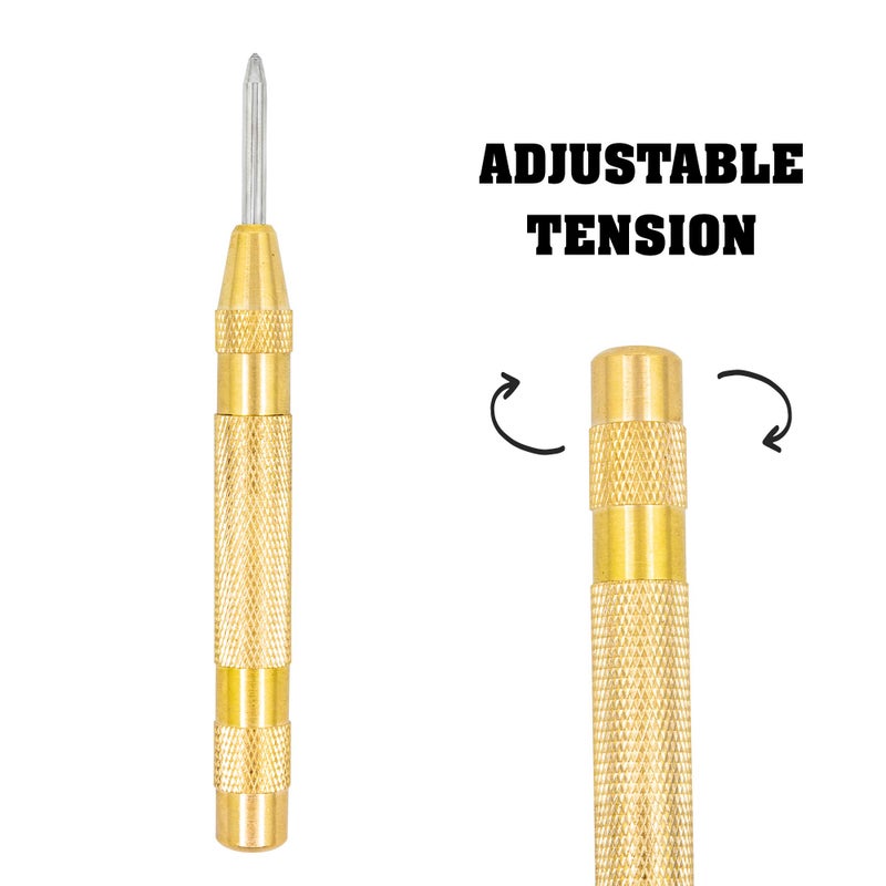 LINE2design Brass Window Punch - Firefighter, EMS, EMT Police Emergency Hand Rescue Tool - Automatic Heavy Duty Adjustable Center Spring Loaded Car Window Breaker - Image 2